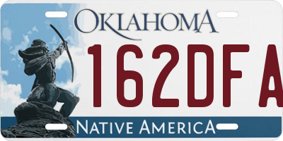 OK license plate 162DFA