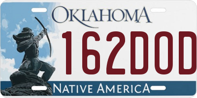 OK license plate 162DOD
