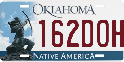 OK license plate 162DOH