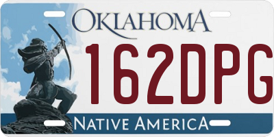 OK license plate 162DPG