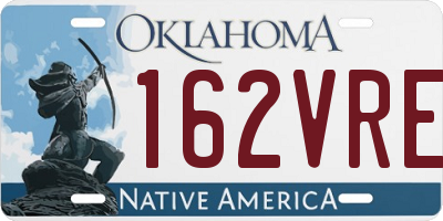OK license plate 162VRE