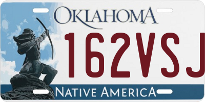 OK license plate 162VSJ