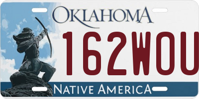 OK license plate 162WOU