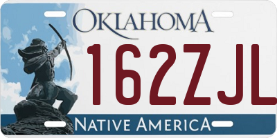 OK license plate 162ZJL