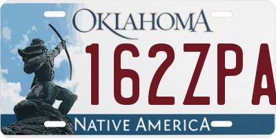 OK license plate 162ZPA