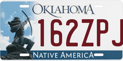 OK license plate 162ZPJ