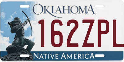 OK license plate 162ZPL