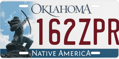OK license plate 162ZPR