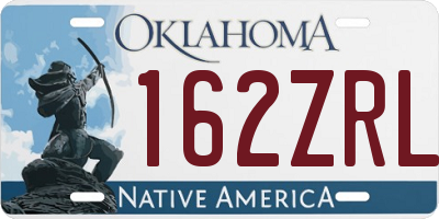 OK license plate 162ZRL