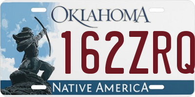 OK license plate 162ZRQ