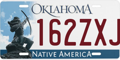 OK license plate 162ZXJ