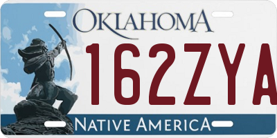 OK license plate 162ZYA