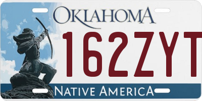 OK license plate 162ZYT