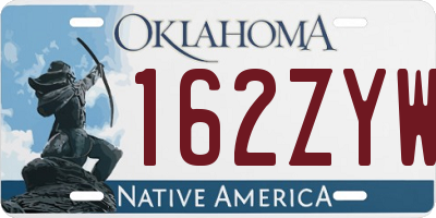 OK license plate 162ZYW