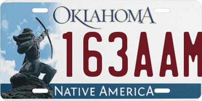 OK license plate 163AAM