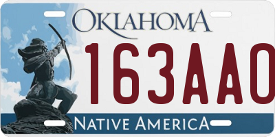 OK license plate 163AAO