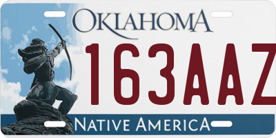 OK license plate 163AAZ