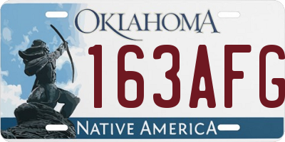 OK license plate 163AFG