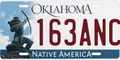 OK license plate 163ANC