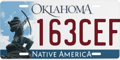 OK license plate 163CEF