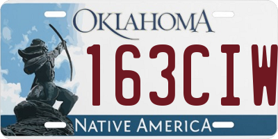 OK license plate 163CIW