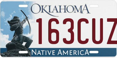 OK license plate 163CUZ