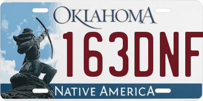OK license plate 163DNF
