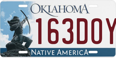 OK license plate 163DOY