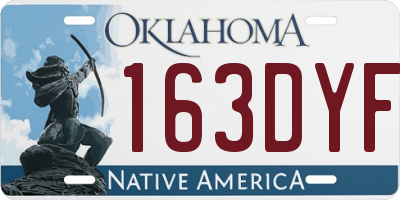 OK license plate 163DYF
