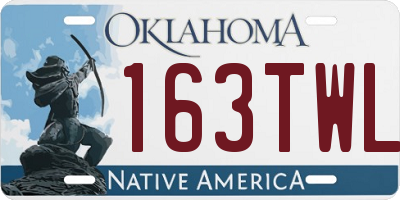 OK license plate 163TWL