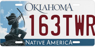 OK license plate 163TWR
