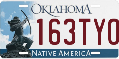 OK license plate 163TYO