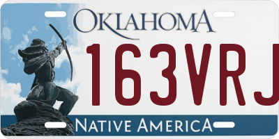 OK license plate 163VRJ