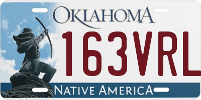 OK license plate 163VRL