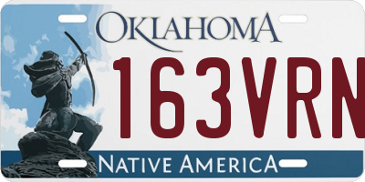 OK license plate 163VRN