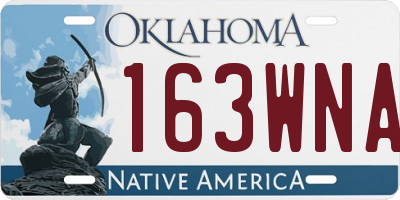 OK license plate 163WNA