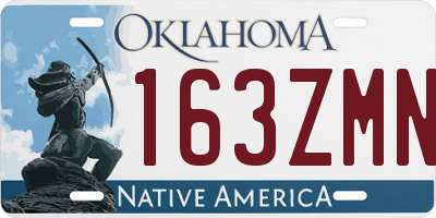 OK license plate 163ZMN