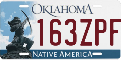 OK license plate 163ZPF