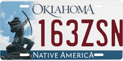 OK license plate 163ZSN