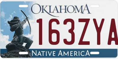 OK license plate 163ZYA