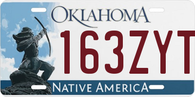 OK license plate 163ZYT