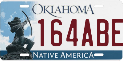 OK license plate 164ABE