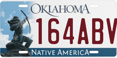 OK license plate 164ABV