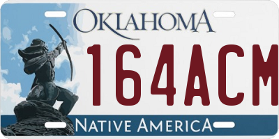 OK license plate 164ACM