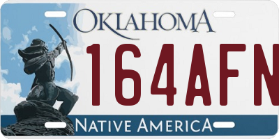 OK license plate 164AFN