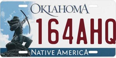 OK license plate 164AHQ