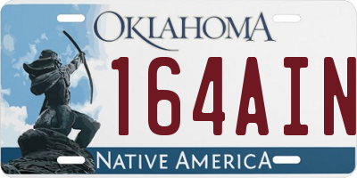 OK license plate 164AIN