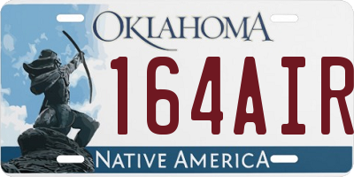 OK license plate 164AIR