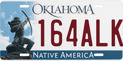 OK license plate 164ALK
