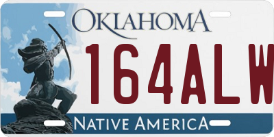 OK license plate 164ALW